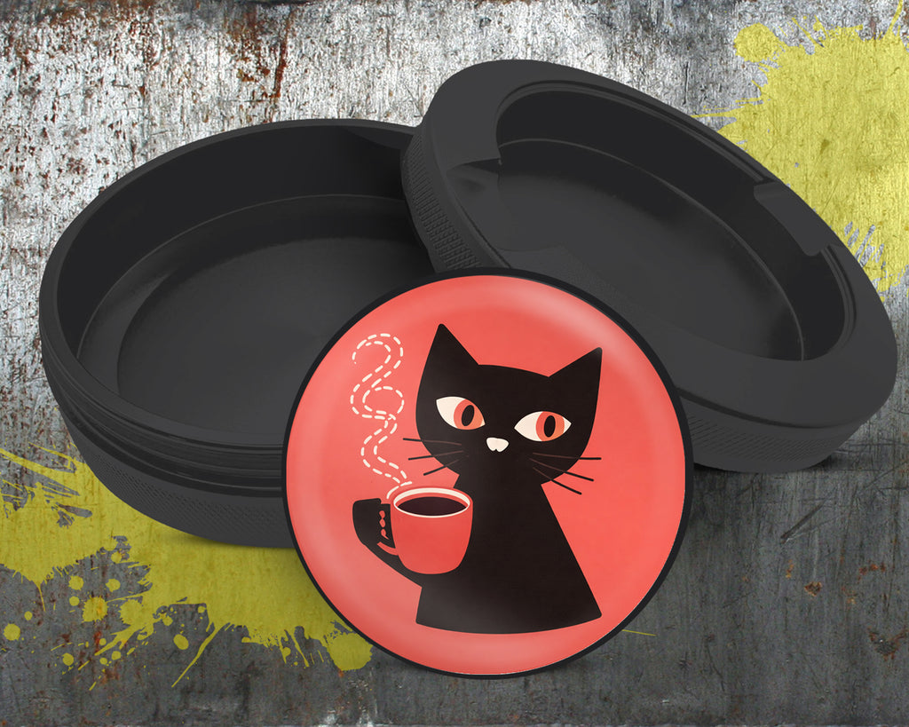 Retro Cat Minimalist Snus Storage Case Bottle Opener