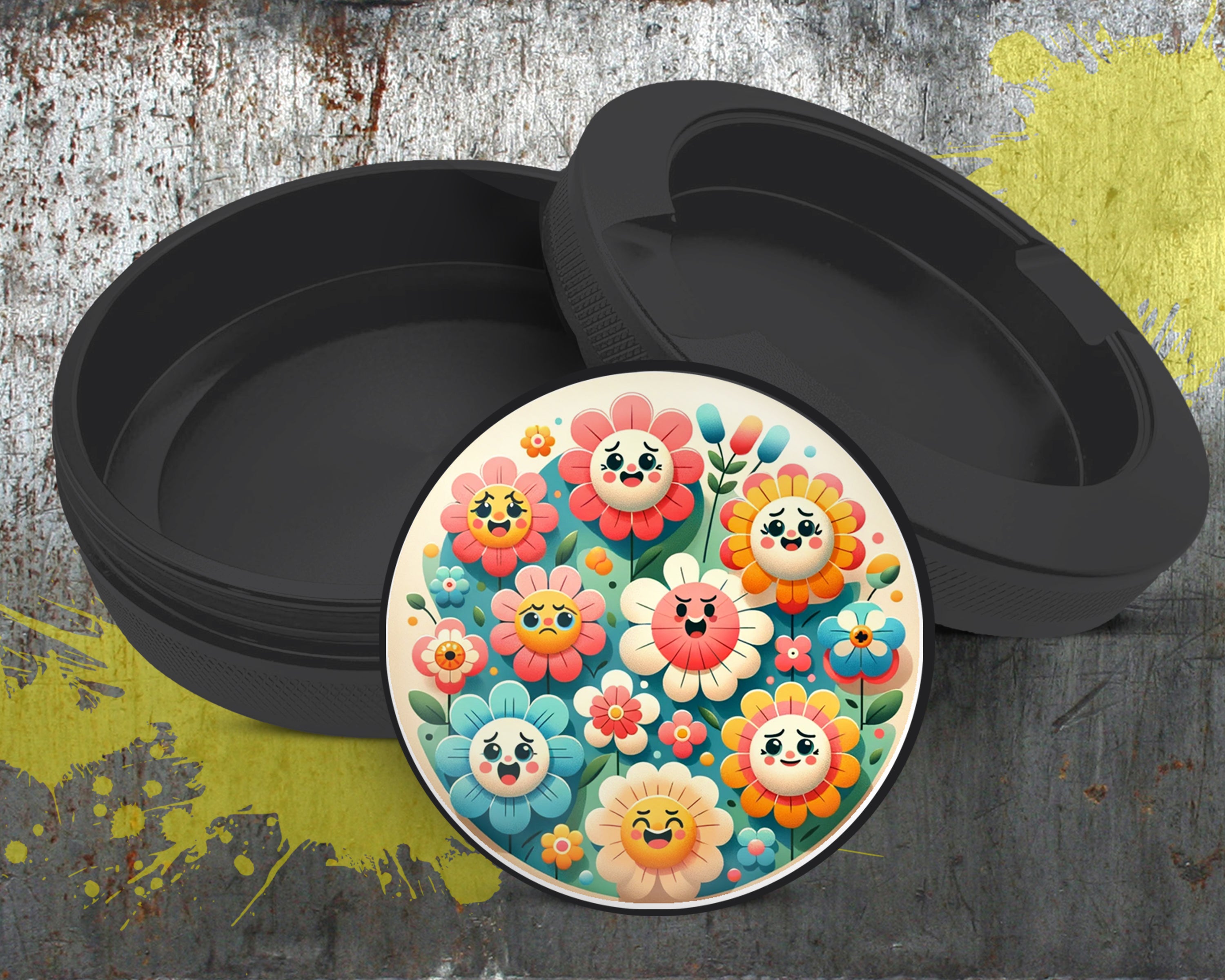 Happy Flower Power Snus Storage Case Bottle Opener