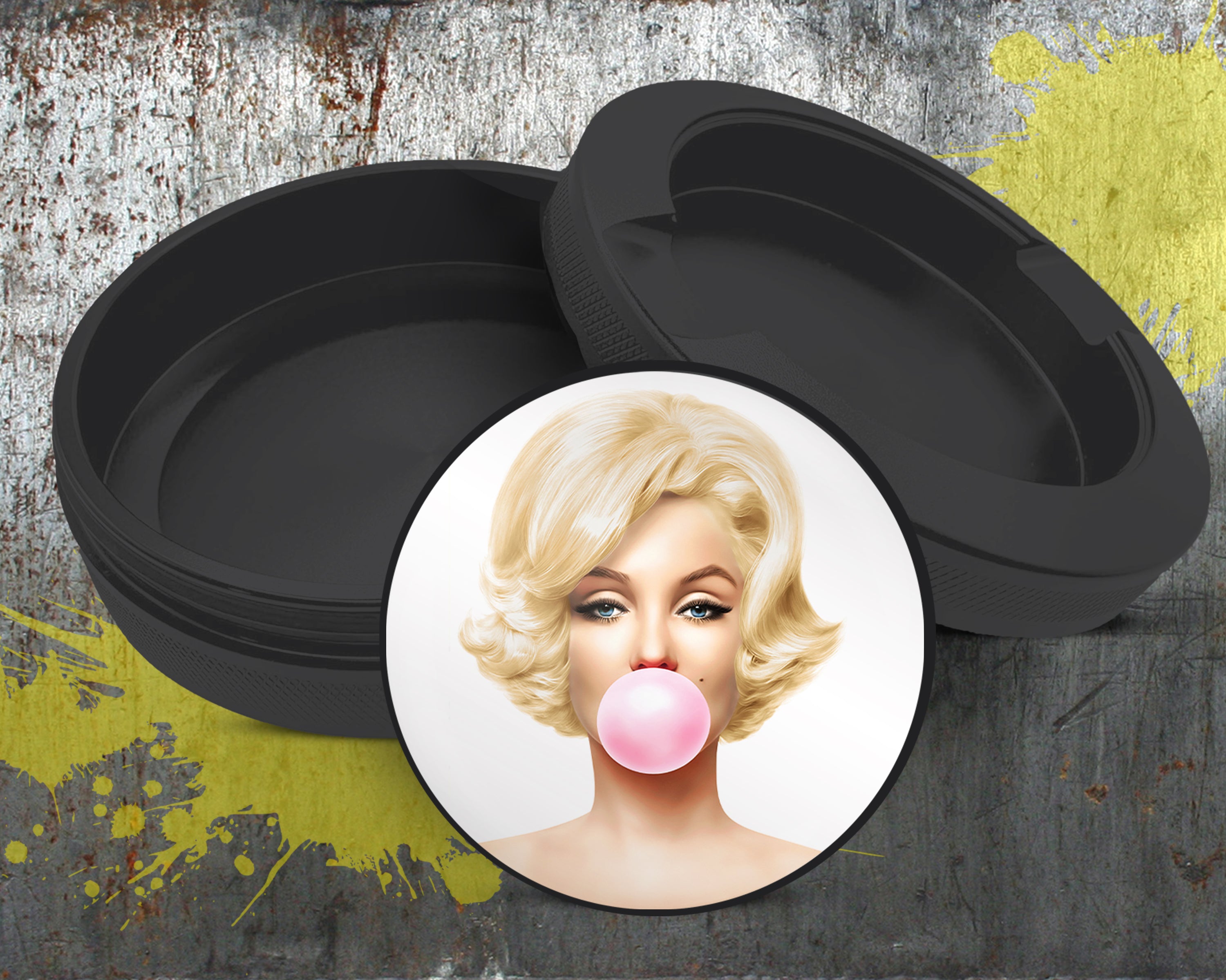Marilyn Monroe with Pink Bubble Gum Snus Storage Case Bottle Opener