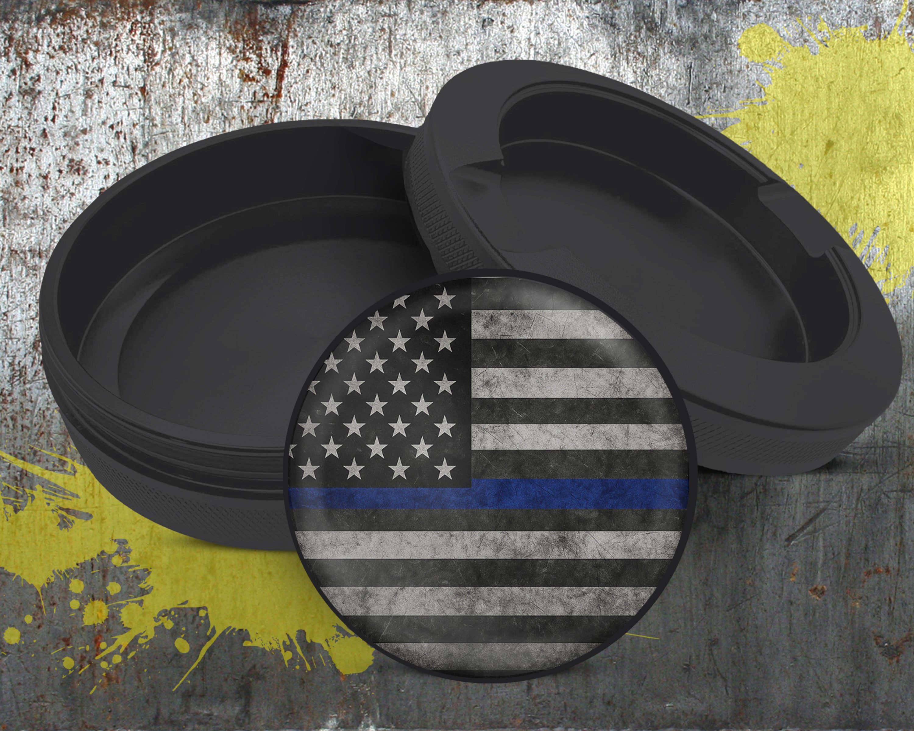 Flag Thin Blue Line Snus Storage Case Bottle Opener