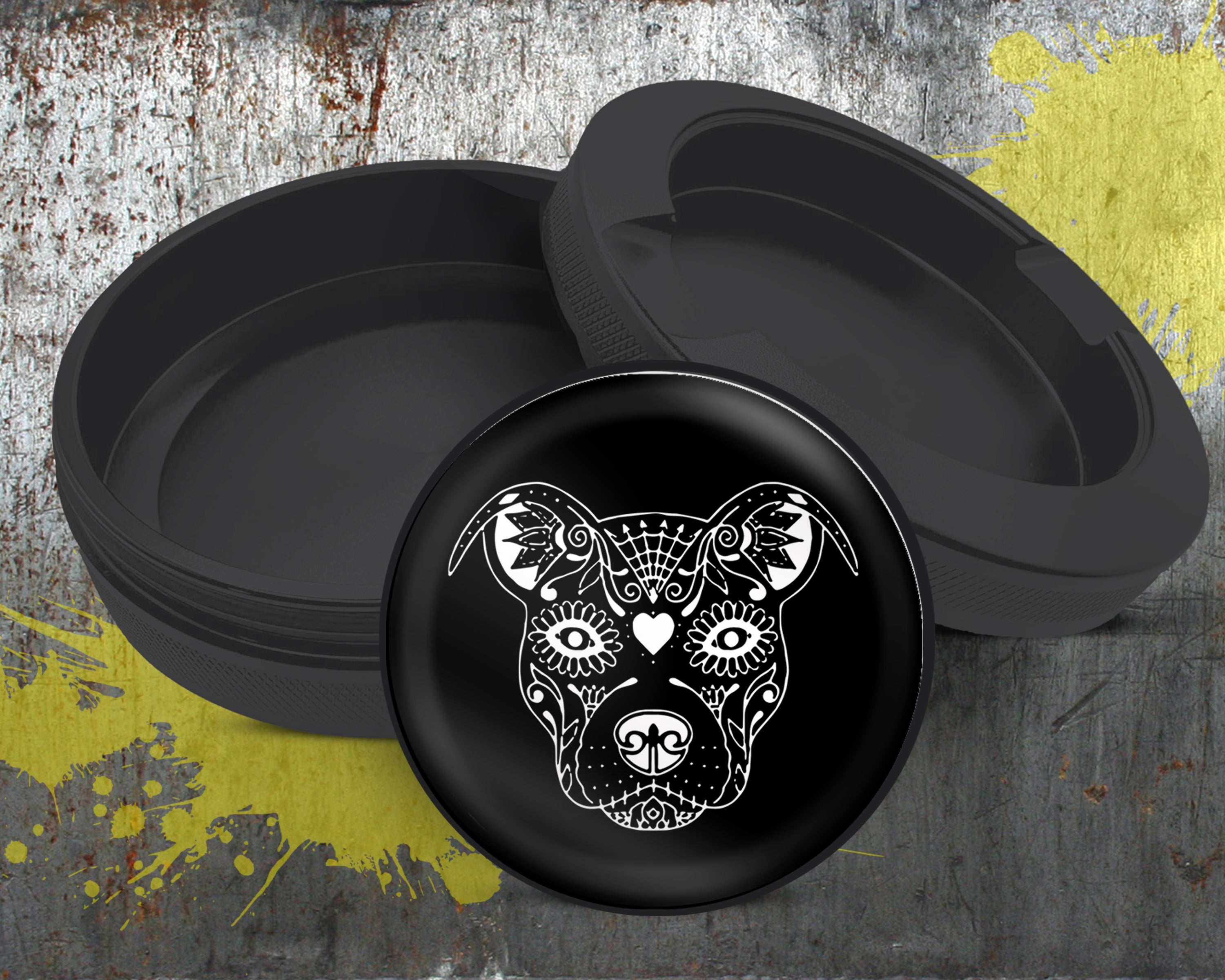 Pitbull Day Of The Dead Snus Storage Case Bottle Opener