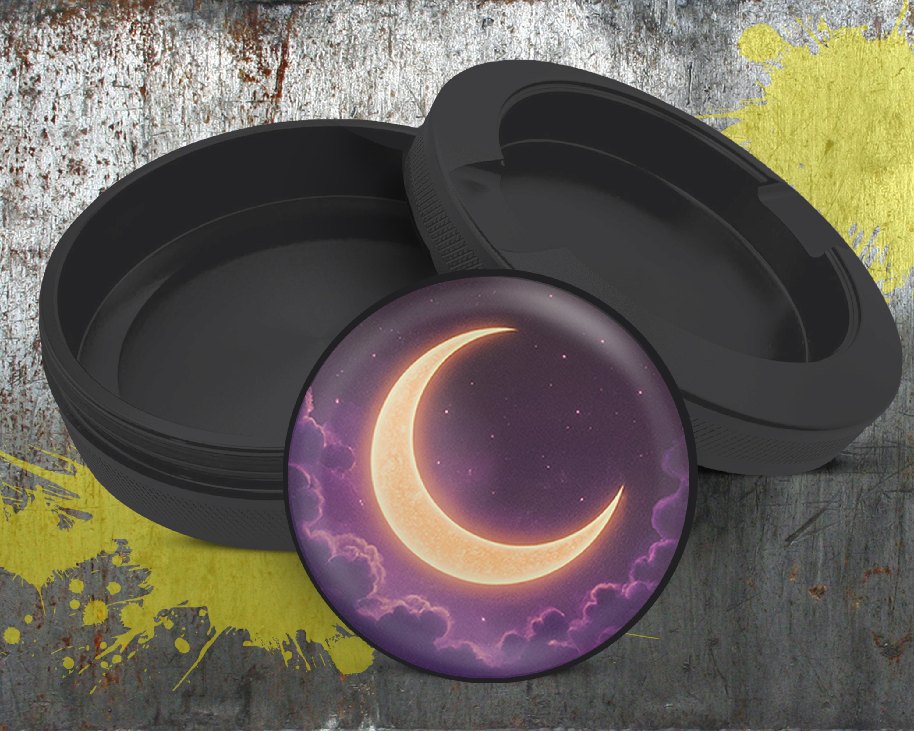 Crescent Moon in Dreamy Night Sky Snus Storage Case Bottle Opener