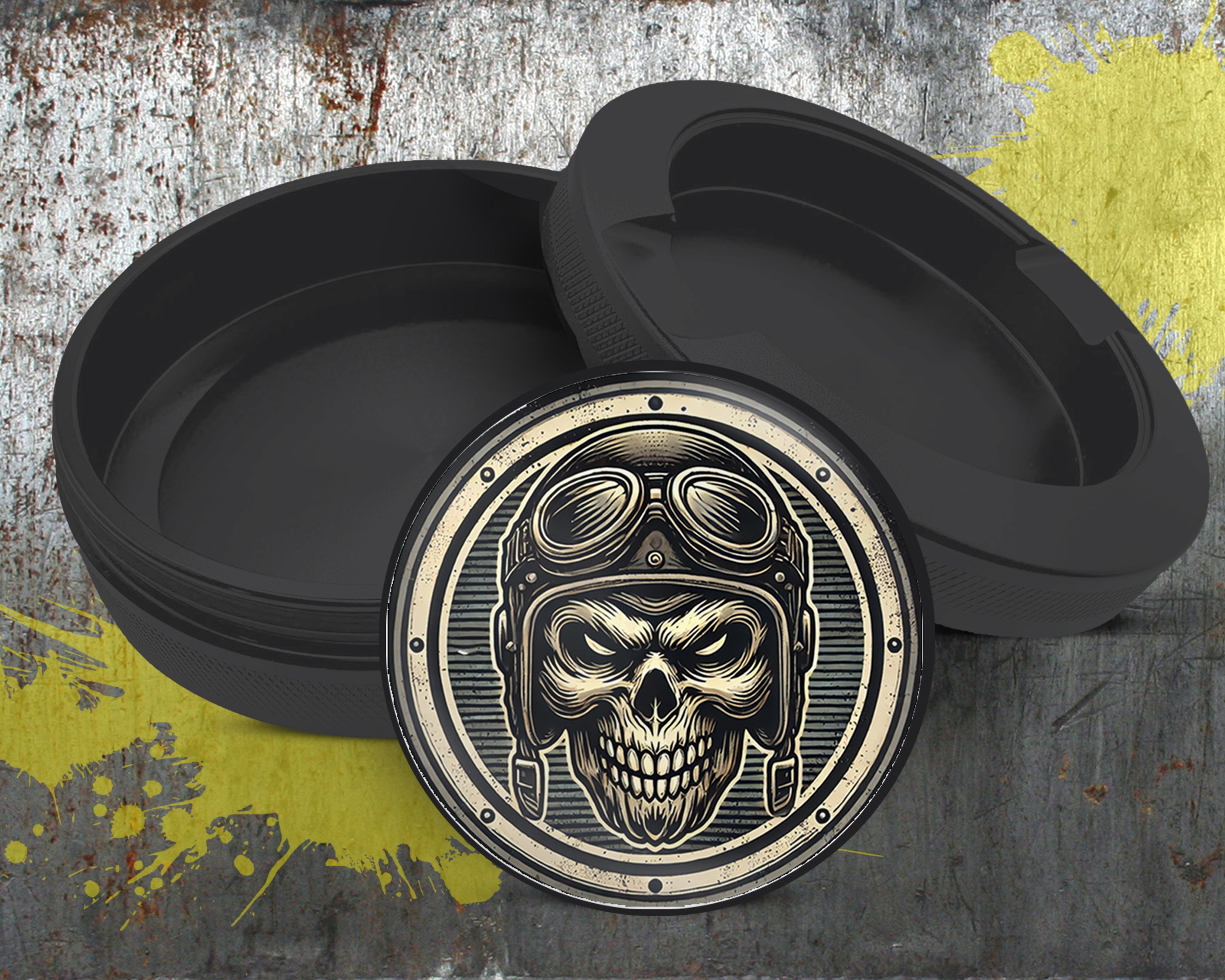 Biker Skull Snus Storage Case Bottle Opener