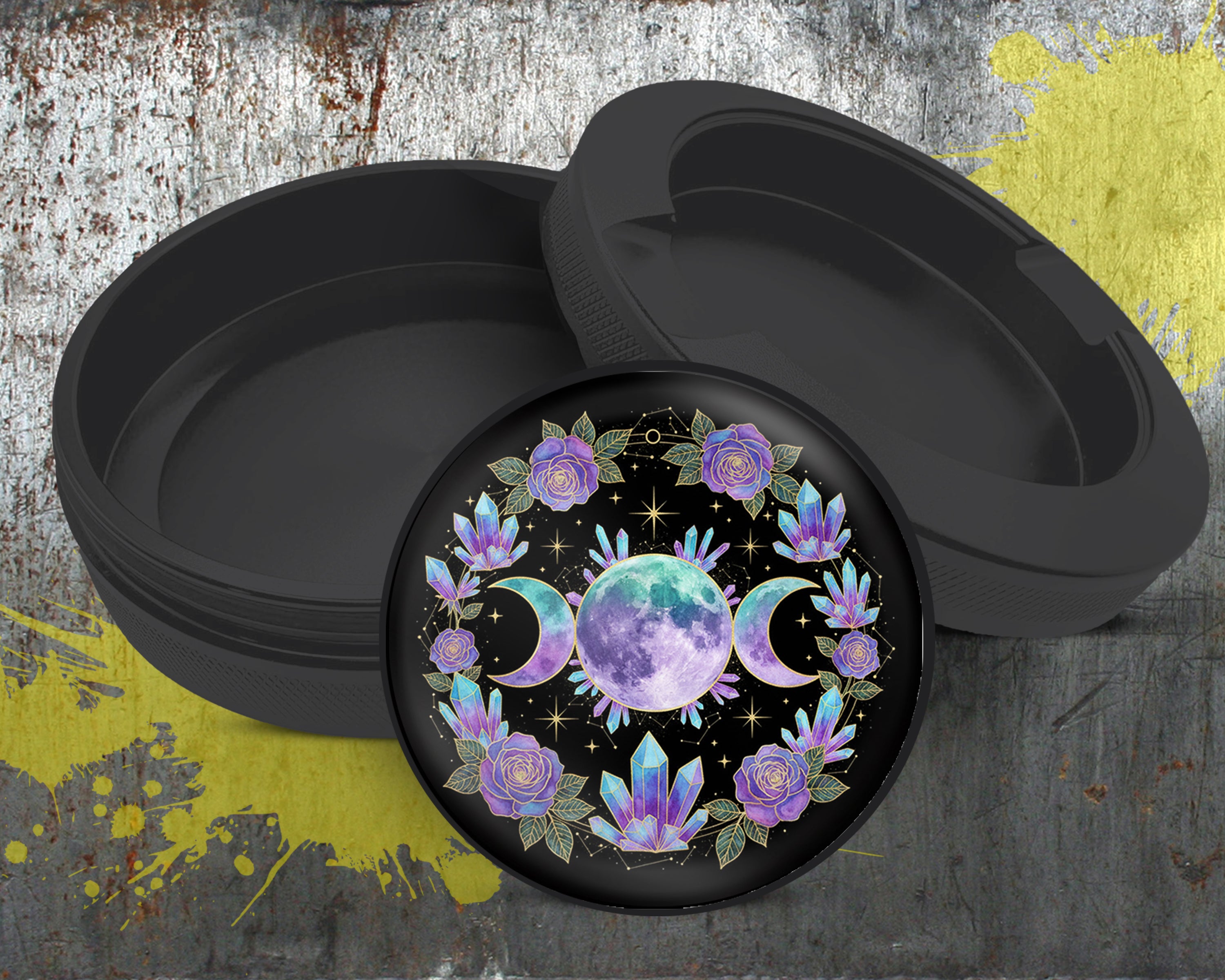 Crystal Moon Goddess Mandala Snus Storage Case Bottle Opener