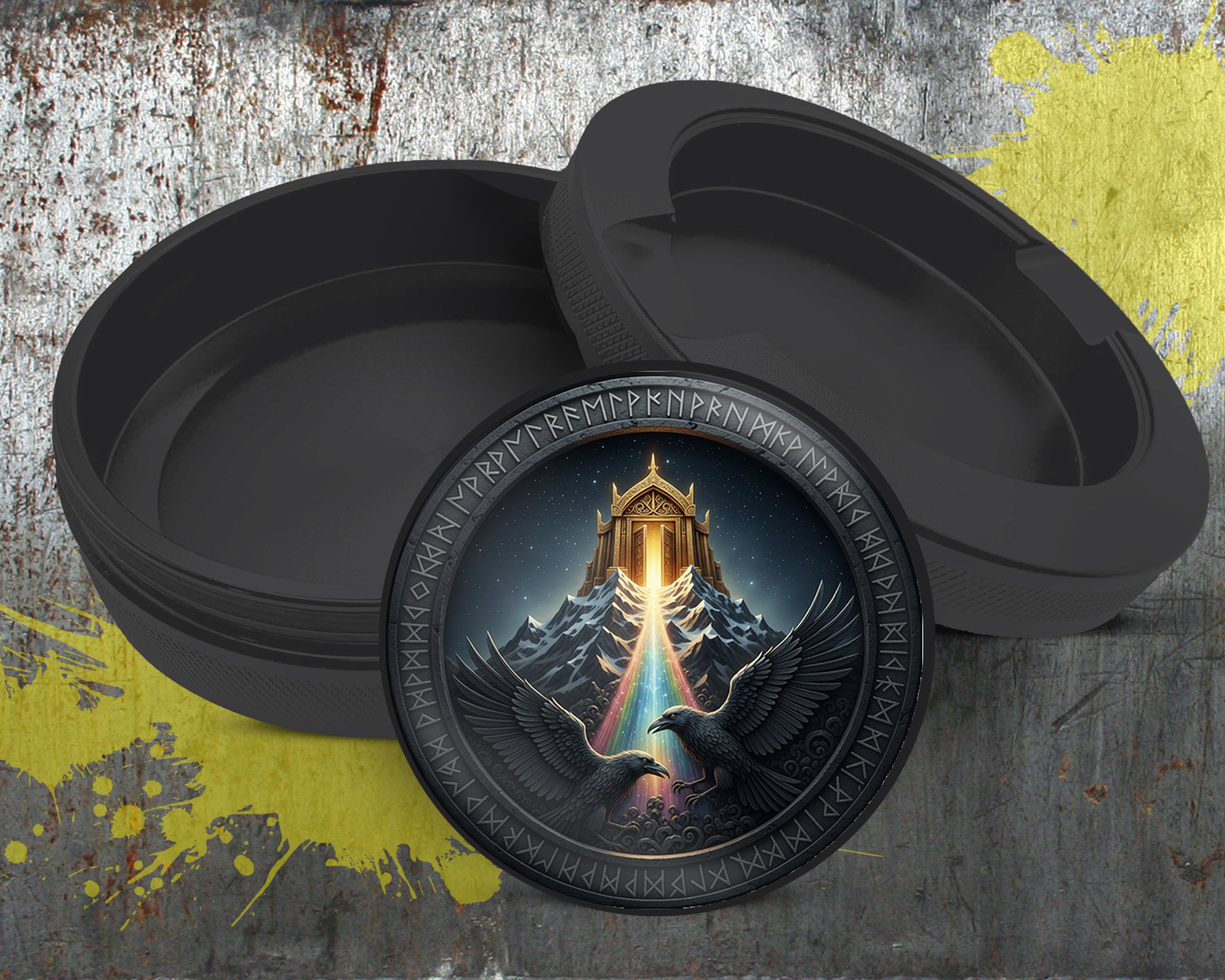 Valhalla Ravens Rainbow Path Snus Storage Case Bottle Opener