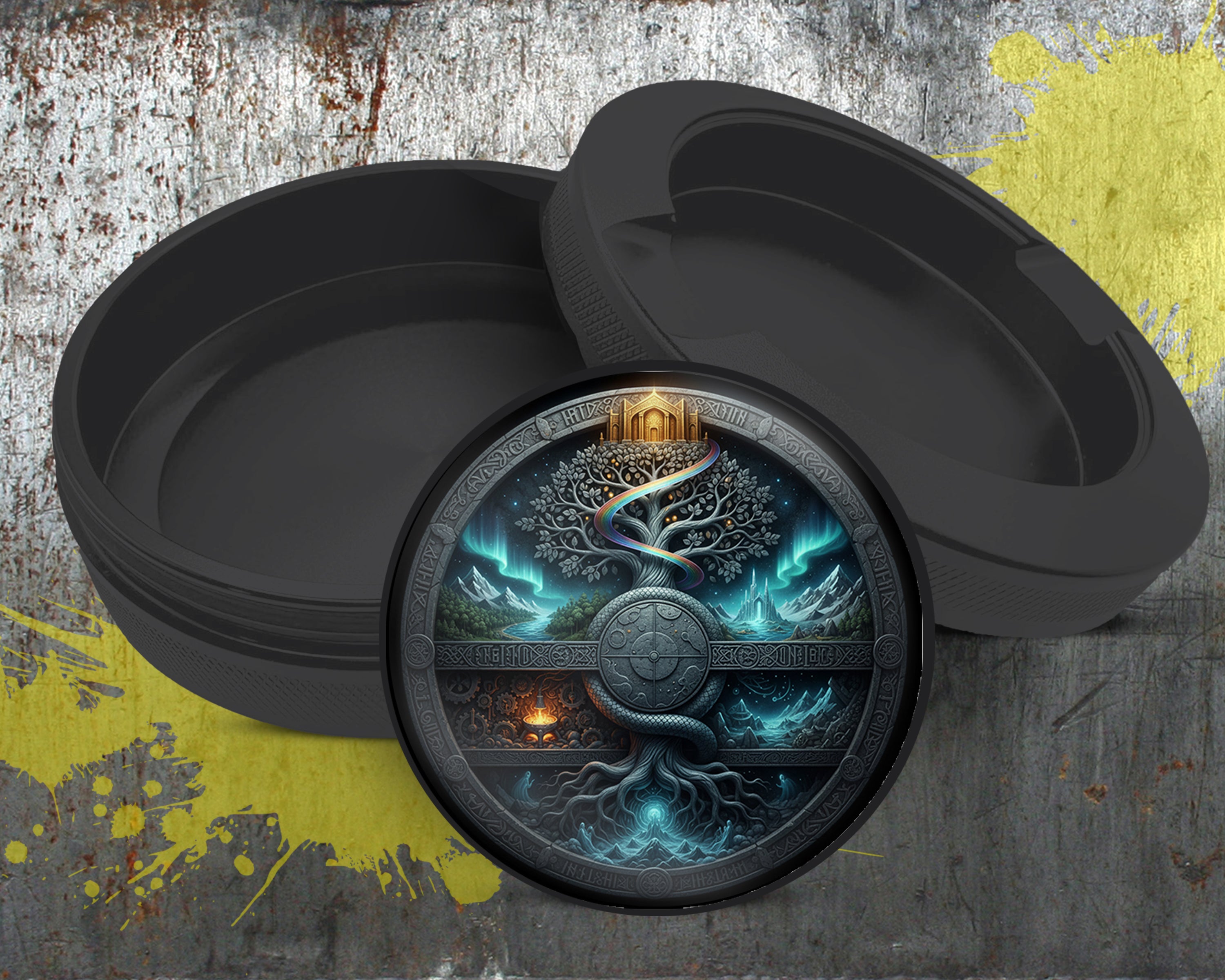 Yggdrasil Realms Cosmic Portal Snus Storage Case Bottle Opener