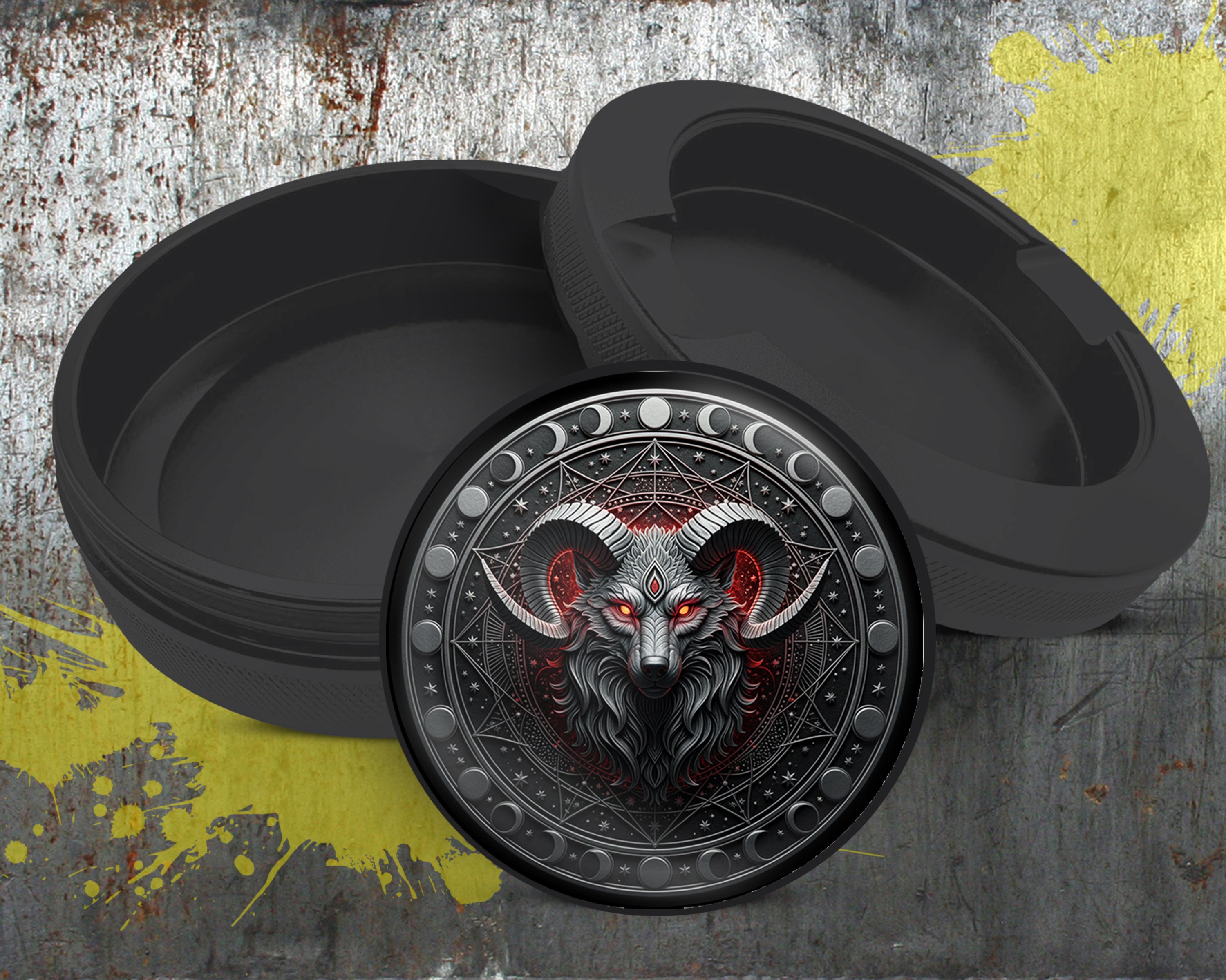 Lunar Inferno Ram Sigil Snus Storage Case Bottle Opener
