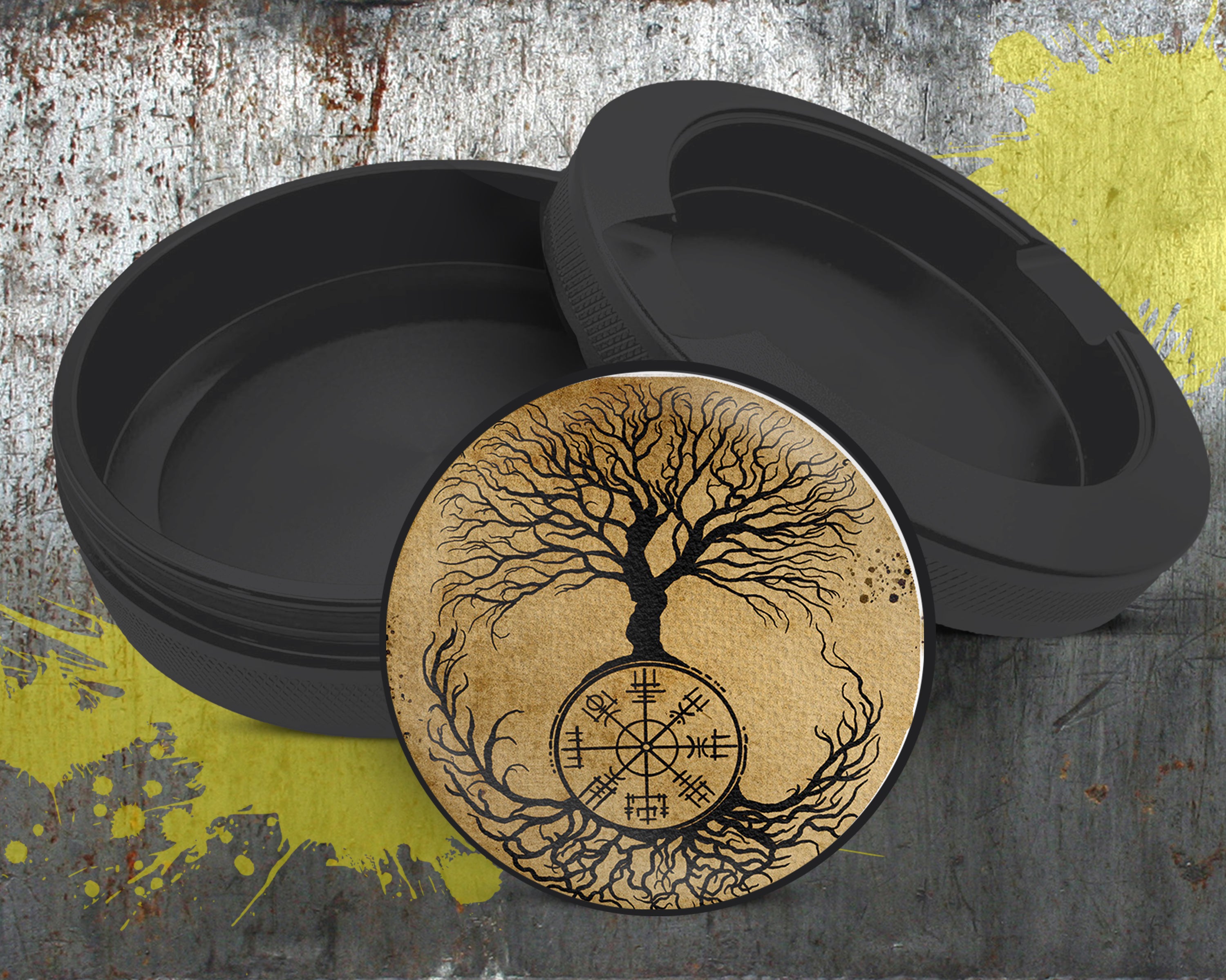 Viking Grinder Tree of Life Snus Storage Case Bottle Opener