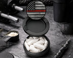 Snus Storage Case Thin Red Line - Support Firefighters Flag Black