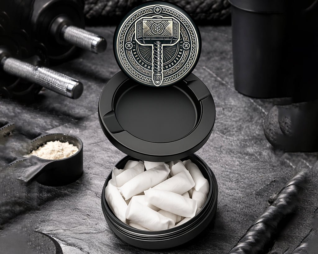 Snus Storage Case Thor's Hammer Mjolnir Black