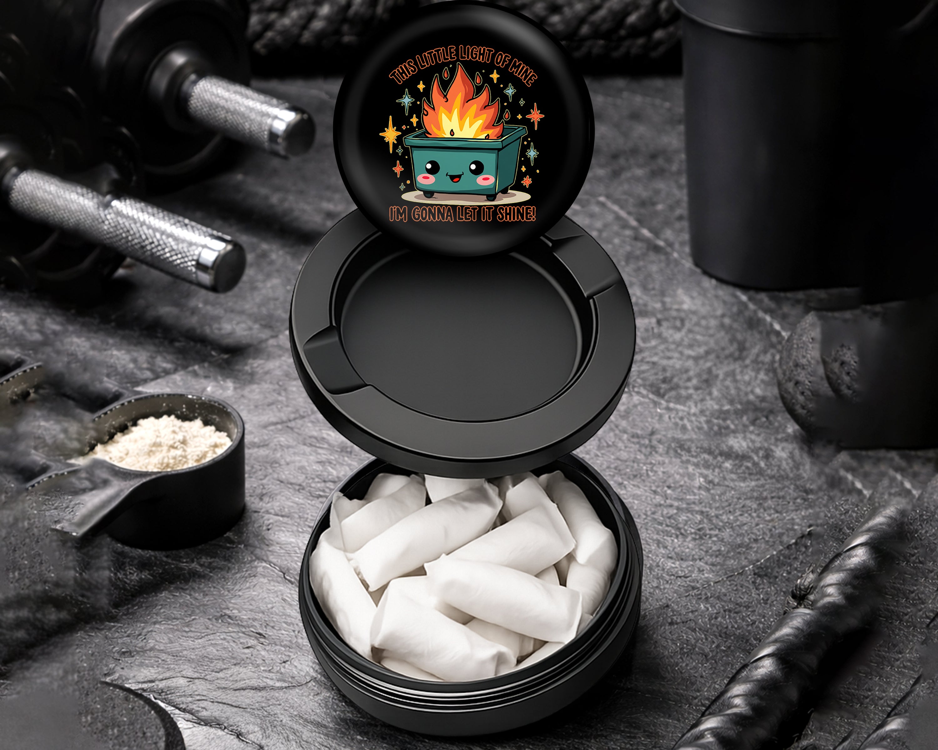 Snus Storage Case This Little Light Of Mine Dumpster Fire Black