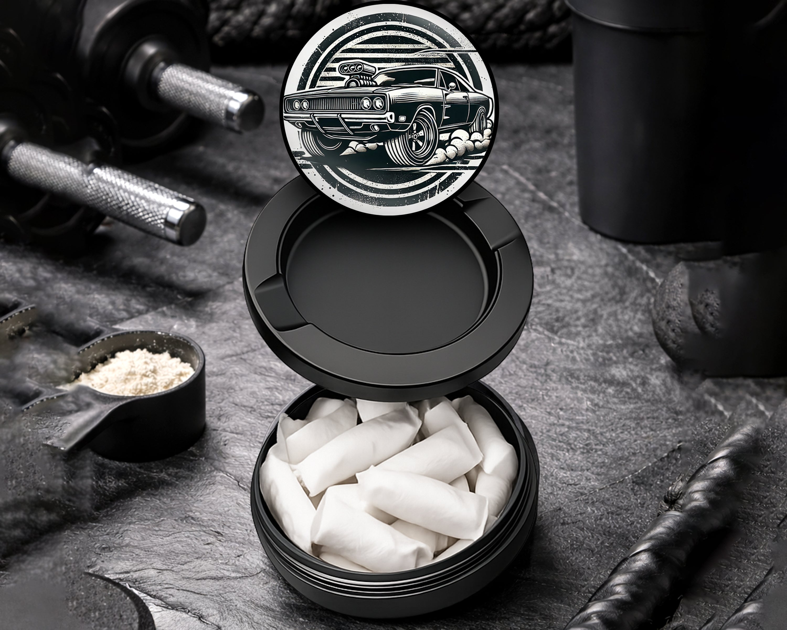 Snus Storage Case Muscle Car Black
