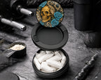Snus Storage Case Gothic Skull with Roses and Chains Tattoo Aesthetic Black