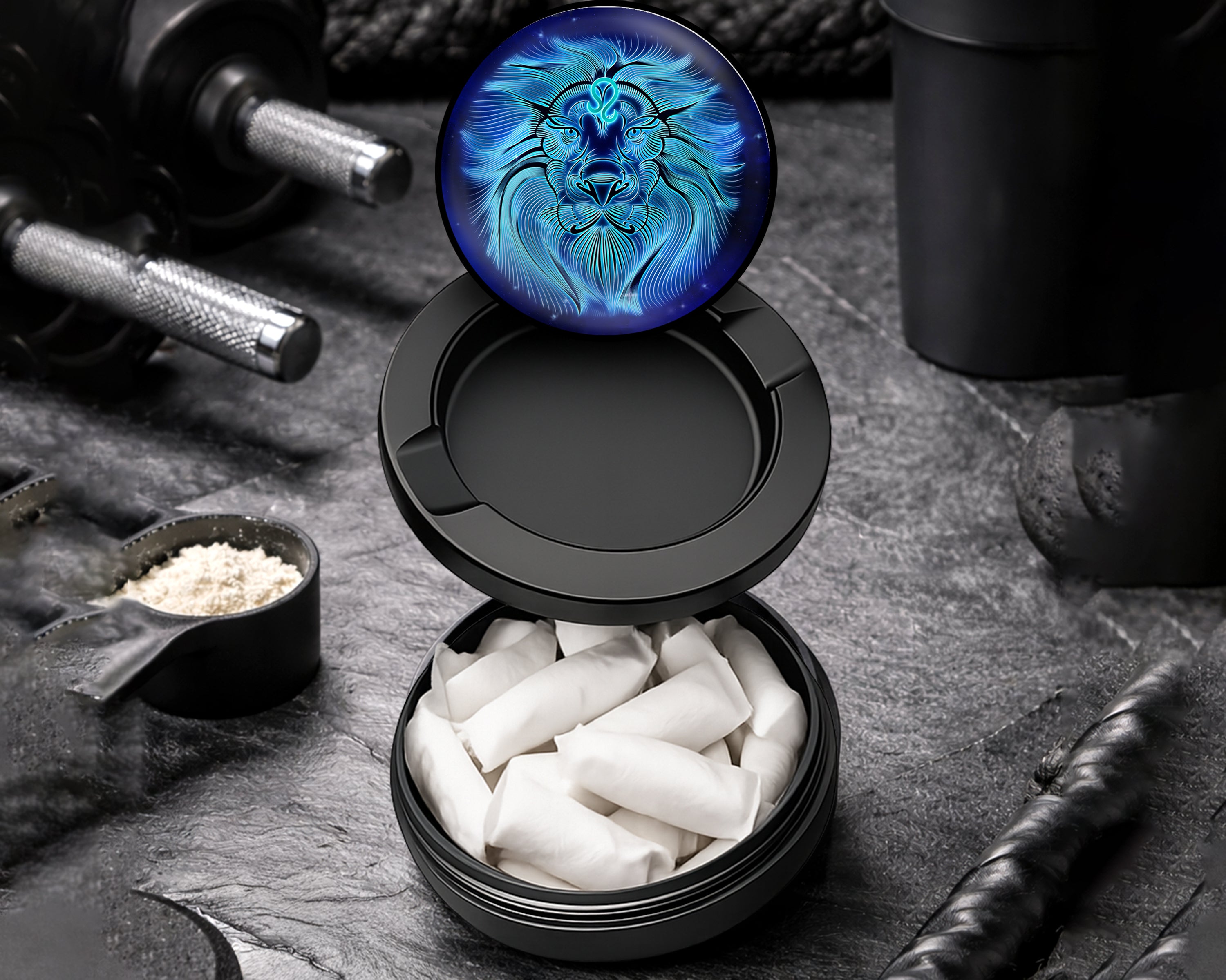 Snus Storage Case Leo Zodiac Astrology Black