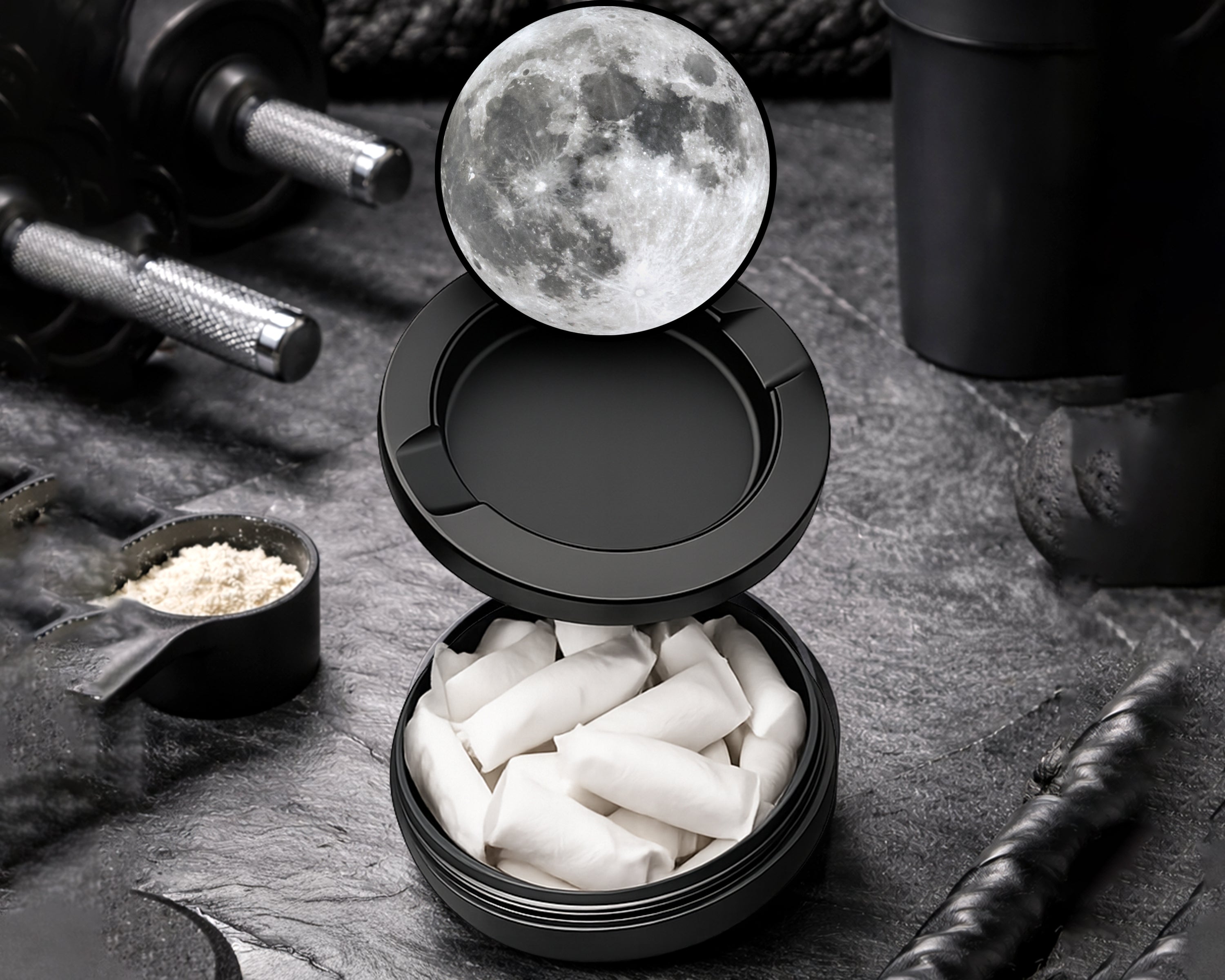 Snus Storage Case Full Moon Black