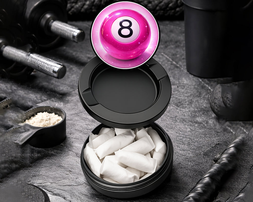 Snus Storage Case Sparkly Pink 8 Ball Cosmic Pool Aesthetic Black