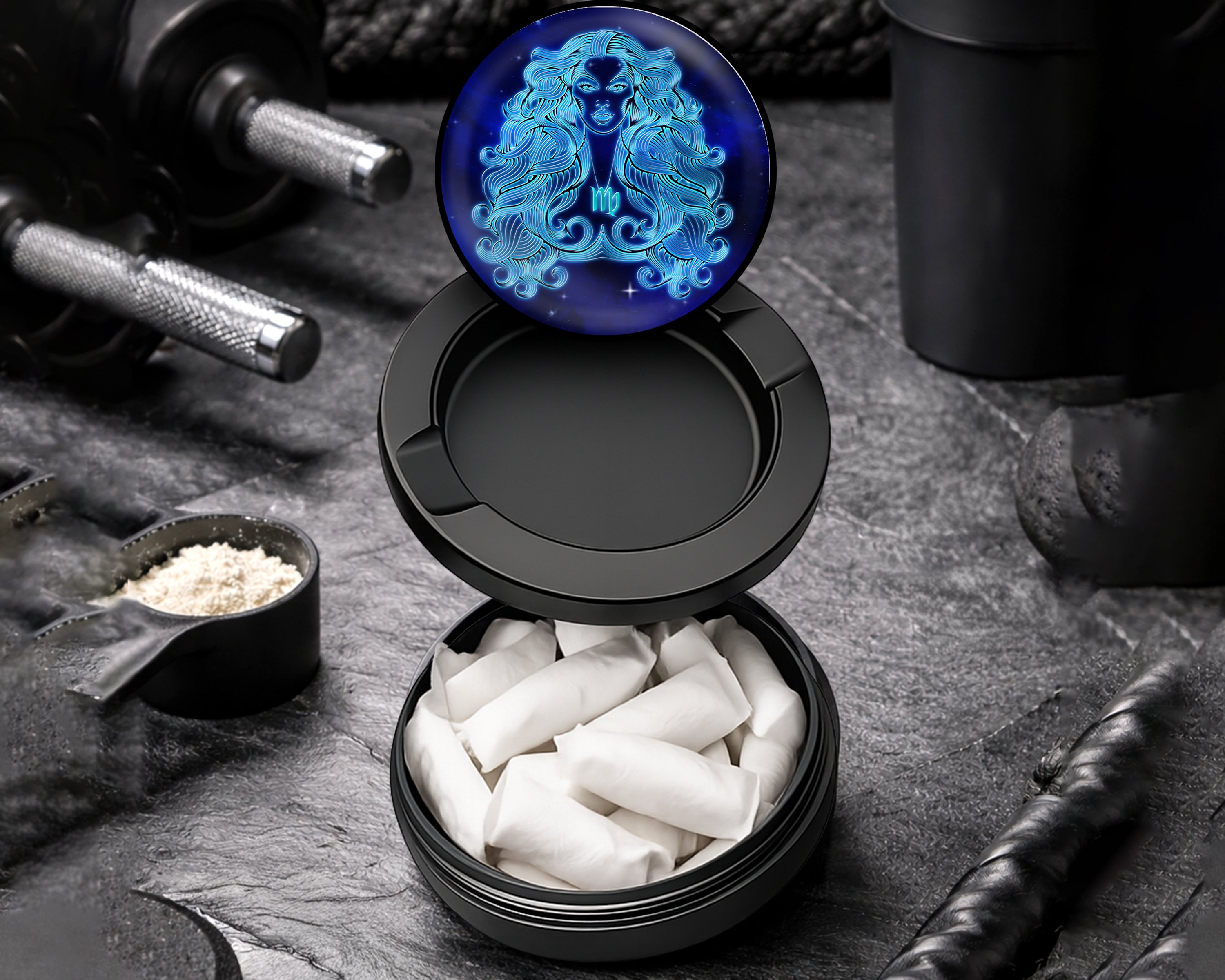 Snus Storage Case Virgo Zodiac Sign Black
