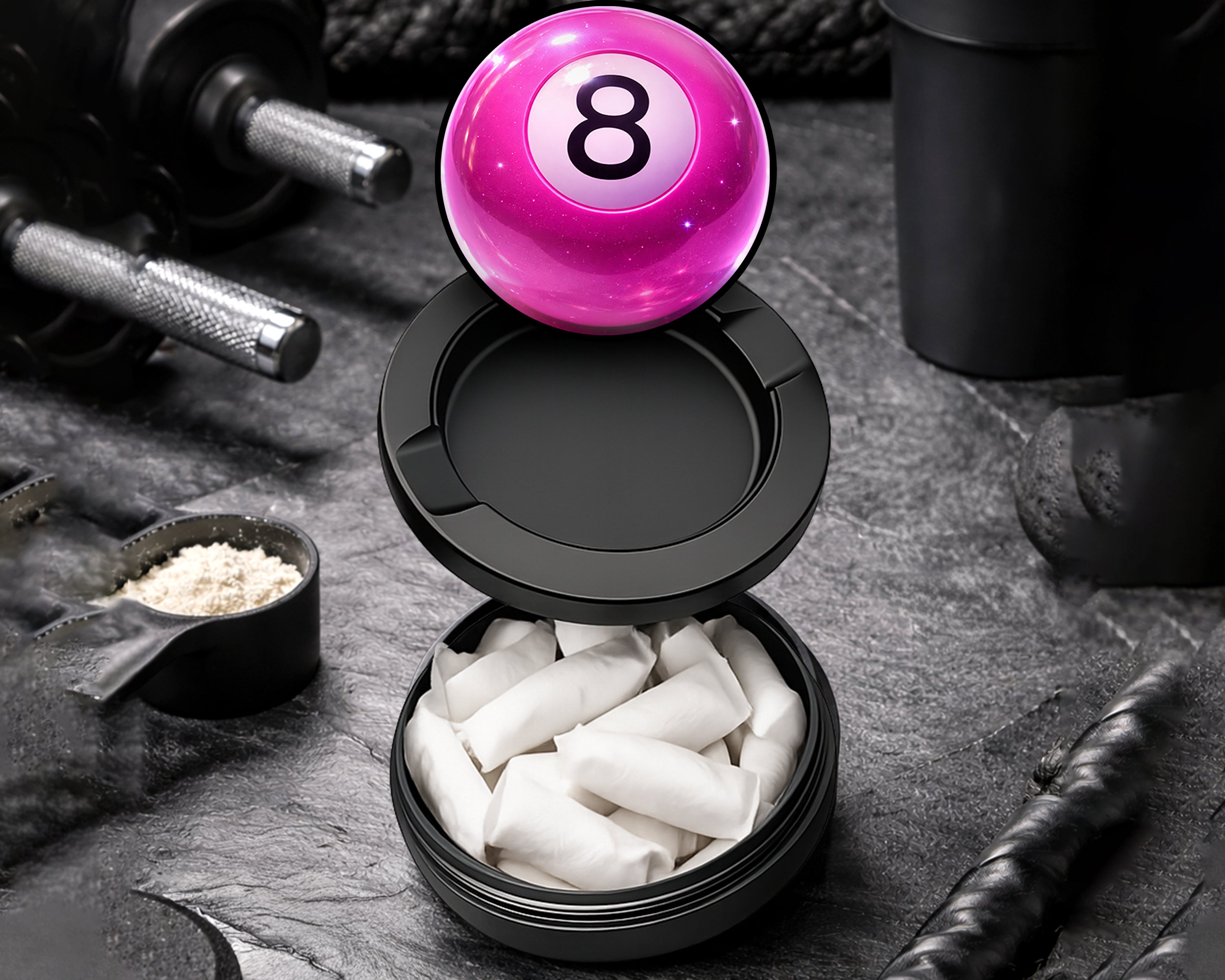 Snus Storage Case Glossy Pink Magic 8 Ball Pop Aesthetic Black