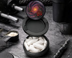Snus Storage Case Black Hole Galaxy Spiral with Red Rose Black