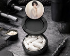 Snus Storage Case Elegant Deco Feather Muse Black
