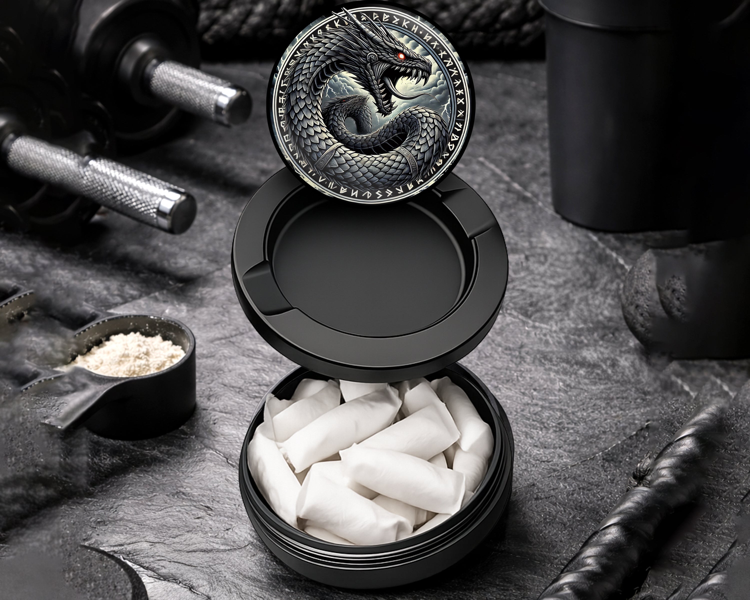Snus Storage Case World Serpent Jormungandr Black
