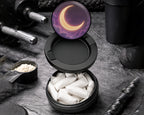 Snus Storage Case Crescent Moon in Dreamy Night Sky Black