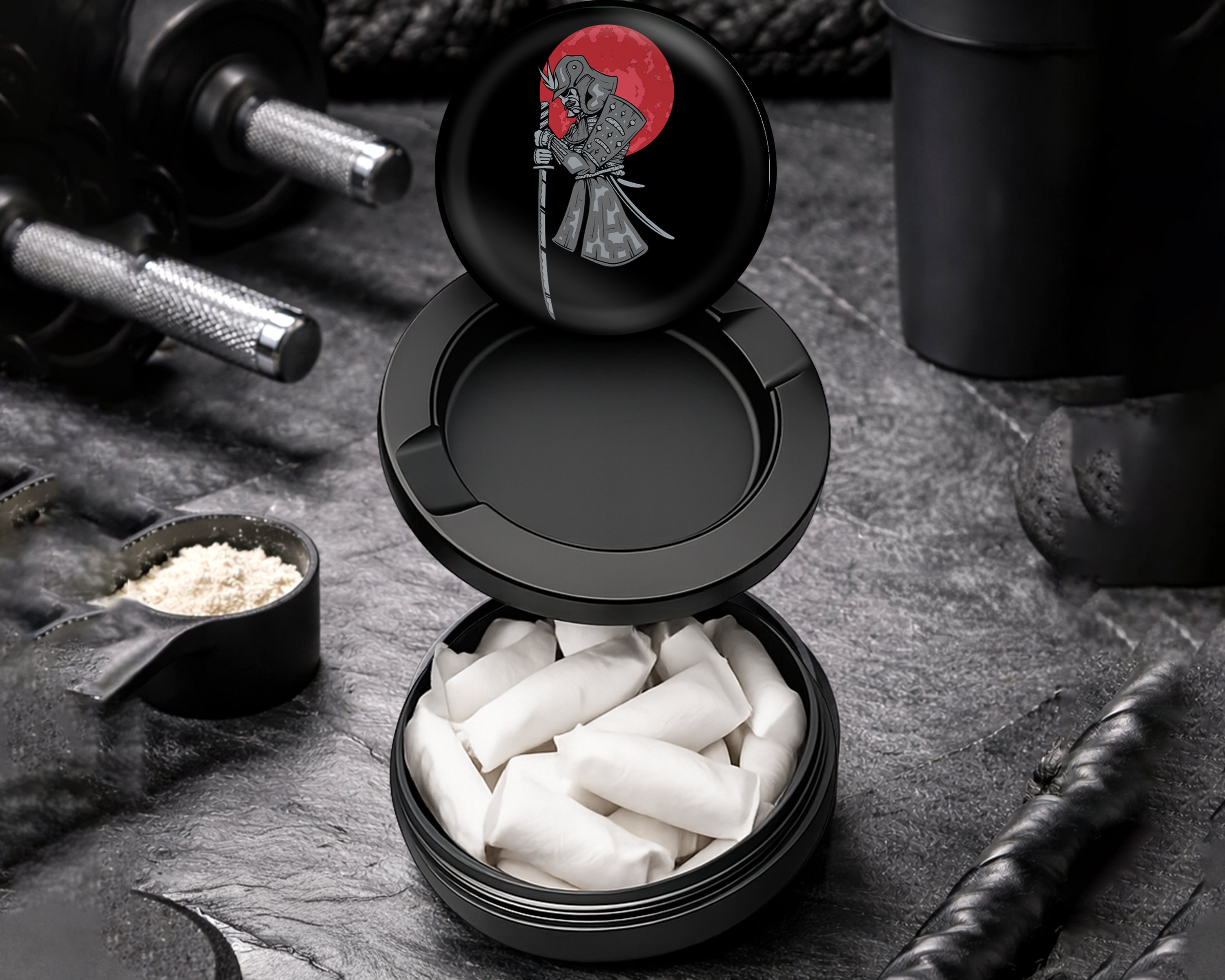 Snus Storage Case Japanese Samurai Anime Black