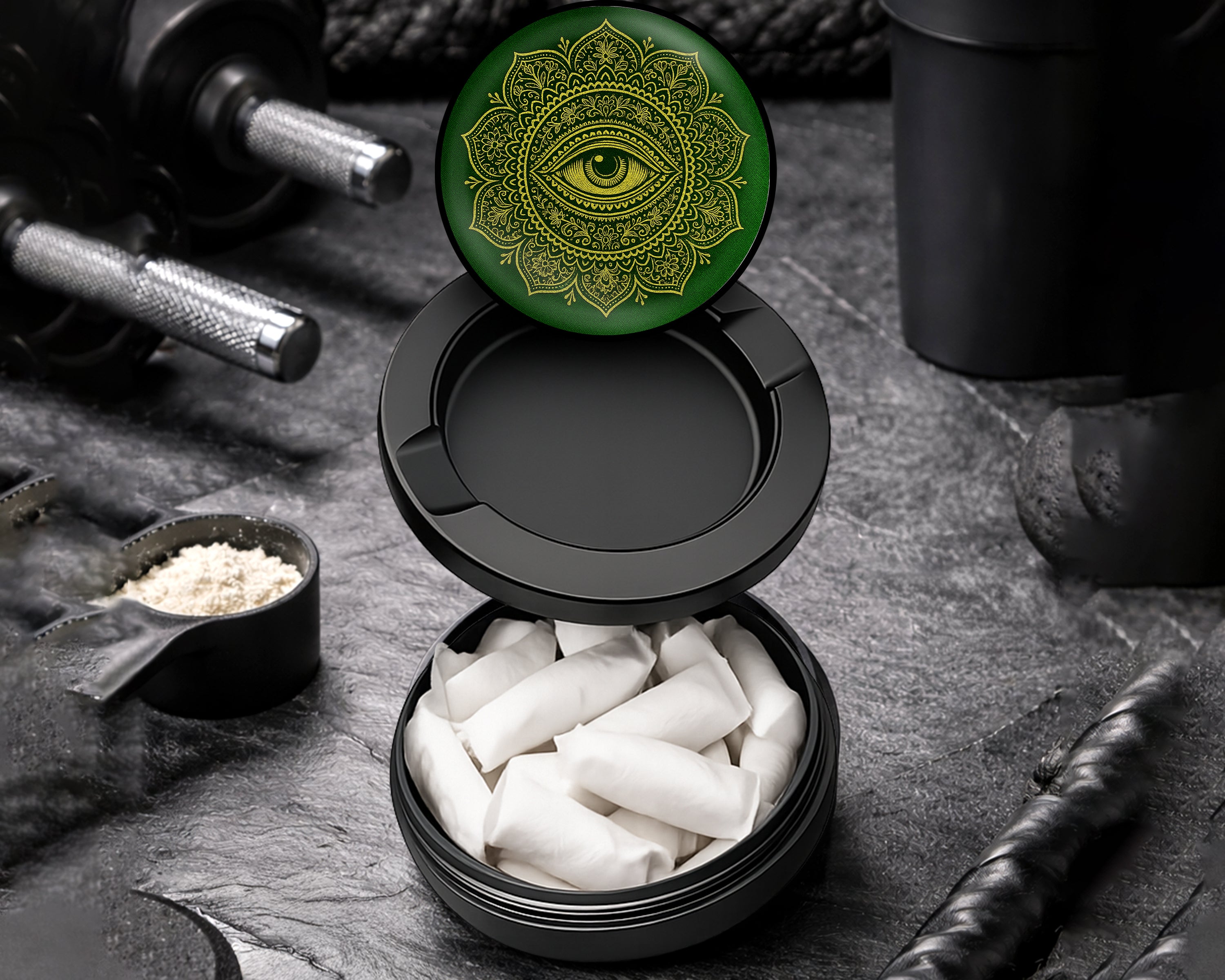 Snus Storage Case Golden All-Seeing Eye Black