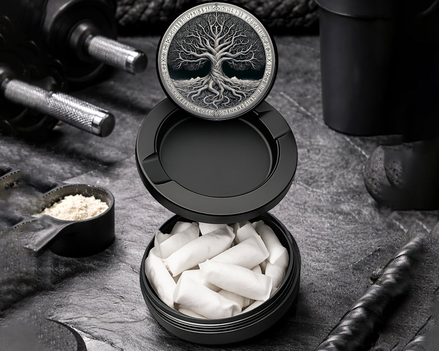 Snus Storage Case Norse Yggdrasil Tree Of Life Black