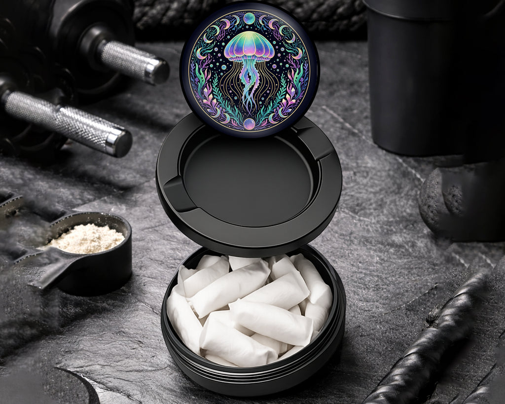 Snus Storage Case Mystic Moon Jellyfish Bloom Black