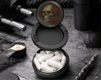 Snus Storage Case Dark Skull with Red Roses Gothic Ink Style Black