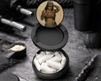 Snus Storage Case Tough Tattooed Woman with Bandana Pin-Up Vibes Black