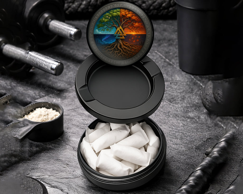 Snus Storage Case Valknut Tree of Seasons Black