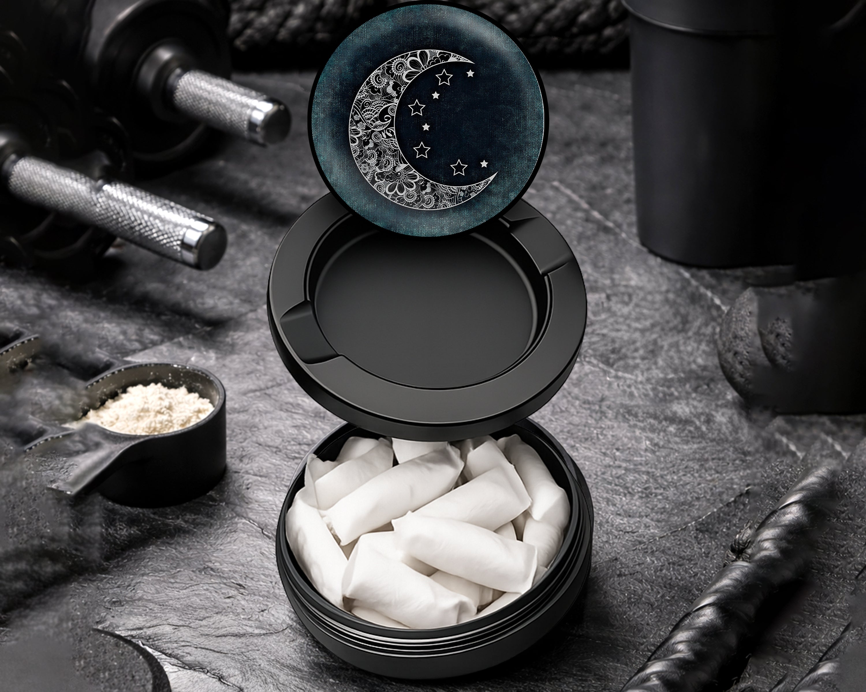 Snus Storage Case Blue Moon Lunar Black