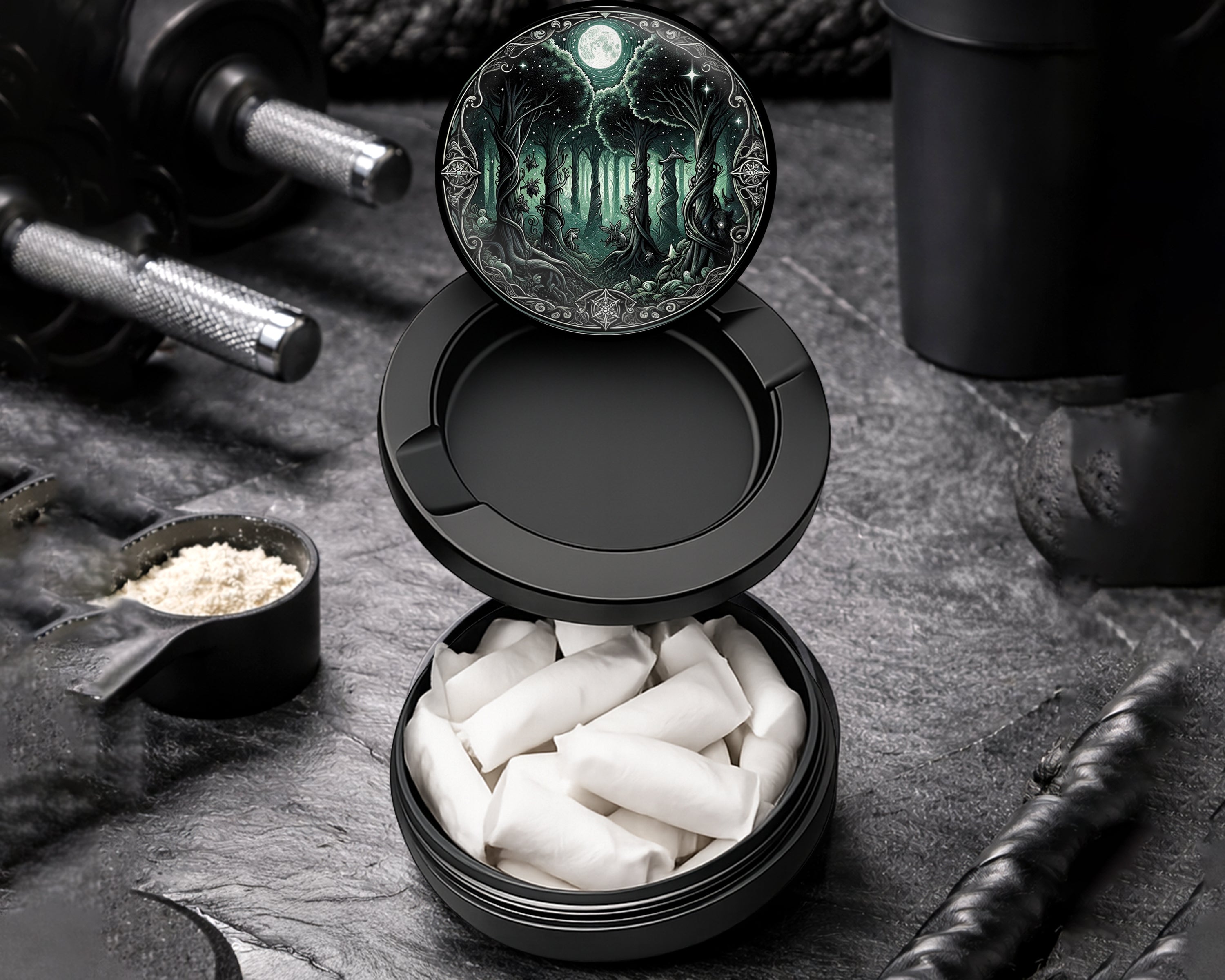 Snus Storage Case Enchanting Forest Black