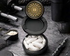 Snus Storage Case Mandala Grinder Black And Gold Black