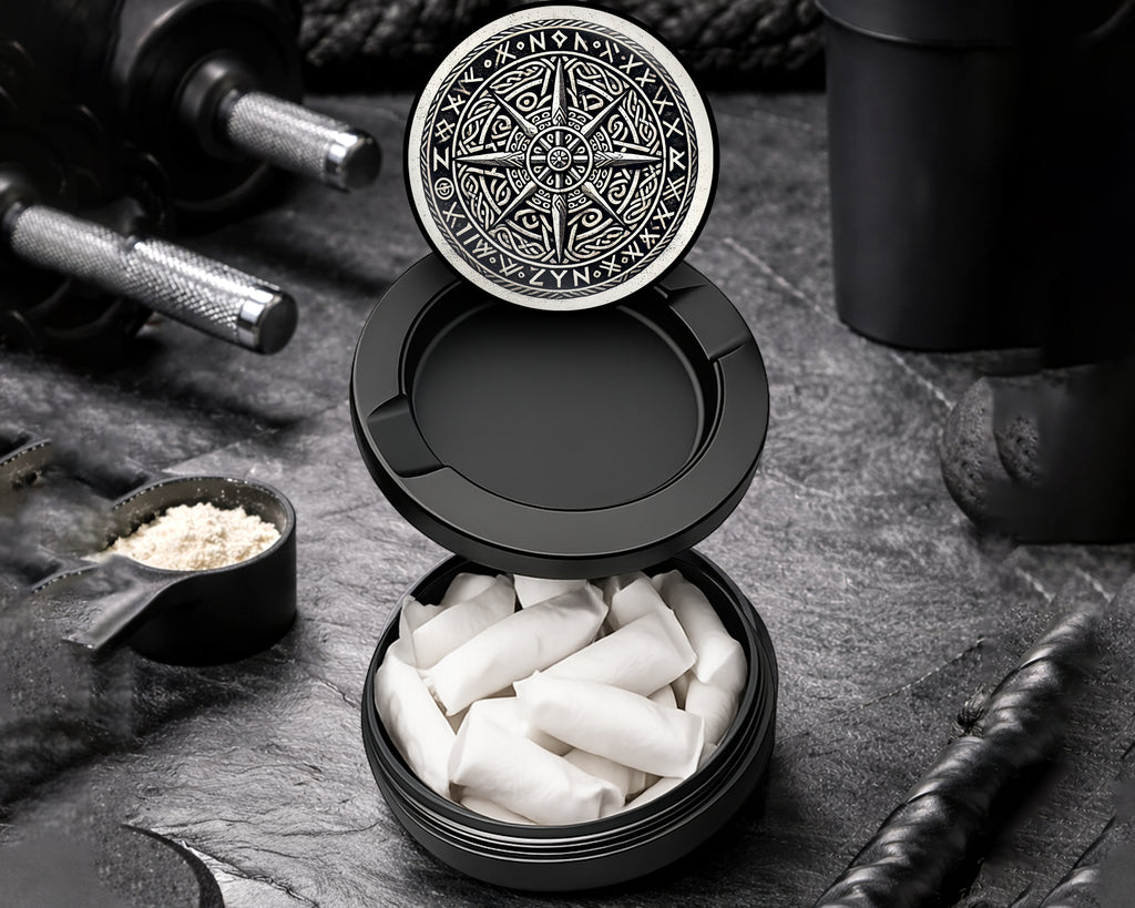 Snus Storage Case Nordic Compass Rune Emblem Black