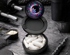 Snus Storage Case Floral Crescent Crystal Garden Black