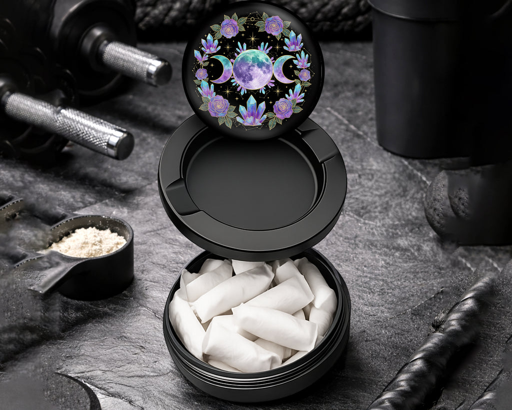 Snus Storage Case Crystal Moon Goddess Mandala Black