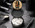 Snus Storage Case Pin-Up Girl with Tattoos Classic Rockabilly Style Black