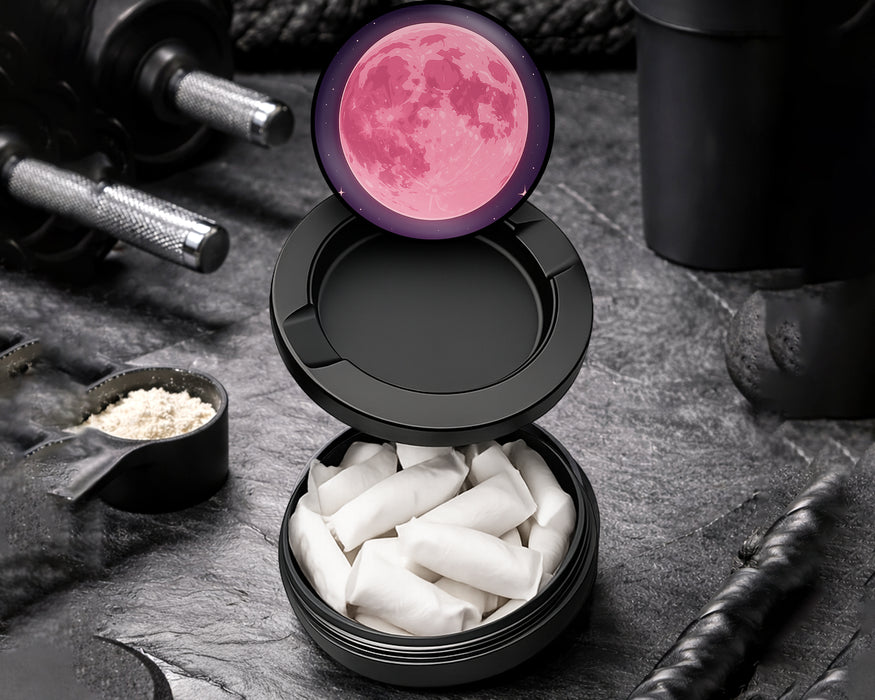 Snus Storage Case Anime Rose Pink Full Moon Aesthetic Black