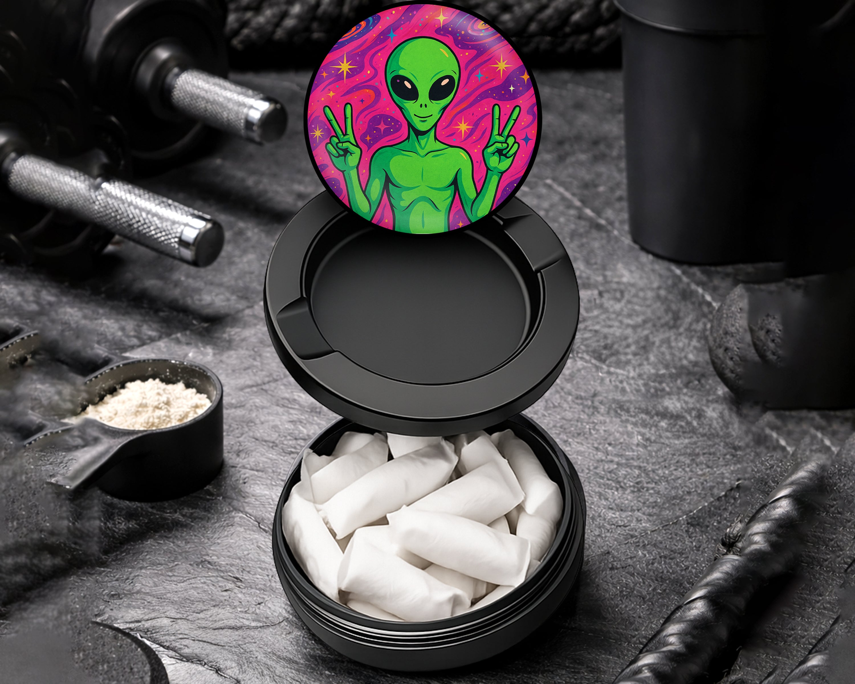Snus Storage Case Alien We Come In Peace Black
