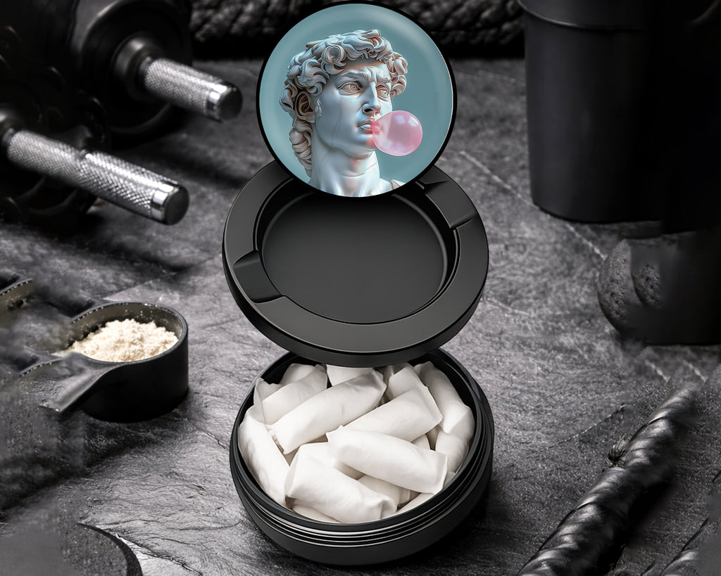 Snus Storage Case Michelangelo Statue Of David Blowing A Bubble Black