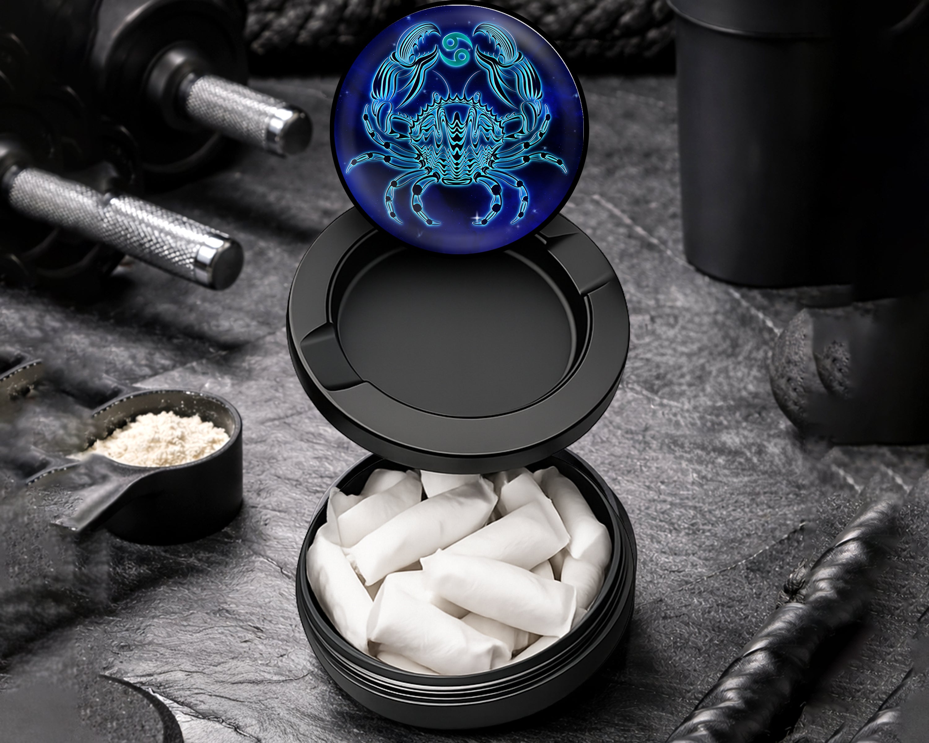 Snus Storage Case Cancer Zodiac Sign Black
