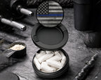 Snus Storage Case Flag Thin Blue Line Black