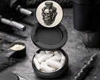 Snus Storage Case Skull Engine Mashup for Mechanics and Gearheads Black