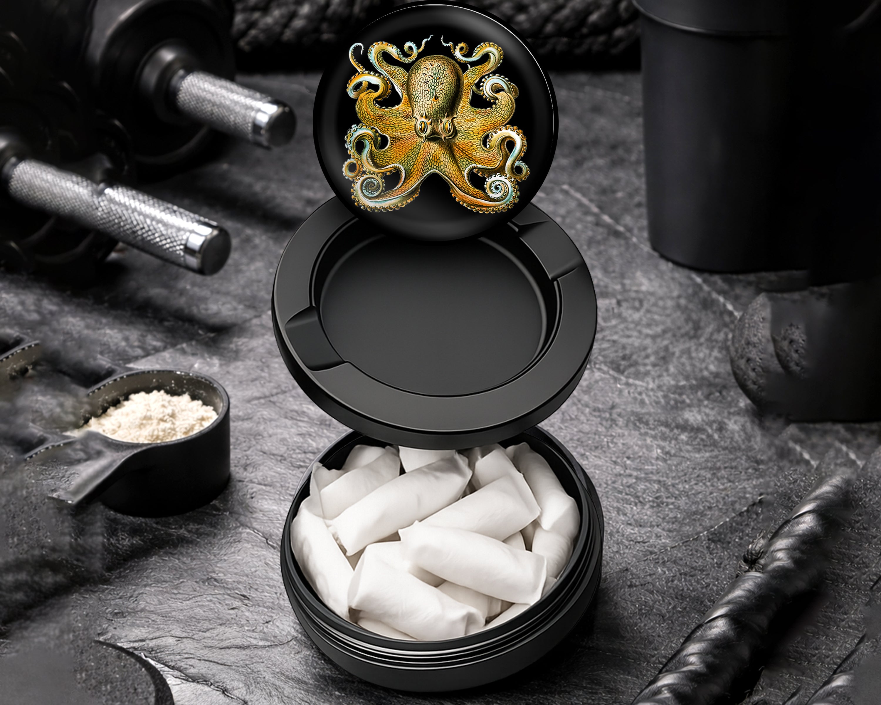 Snus Storage Case Octopus Grinder Whimsigoth  Black