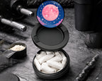 Snus Storage Case Pink Kawaii Crescent Moon with Stars Black