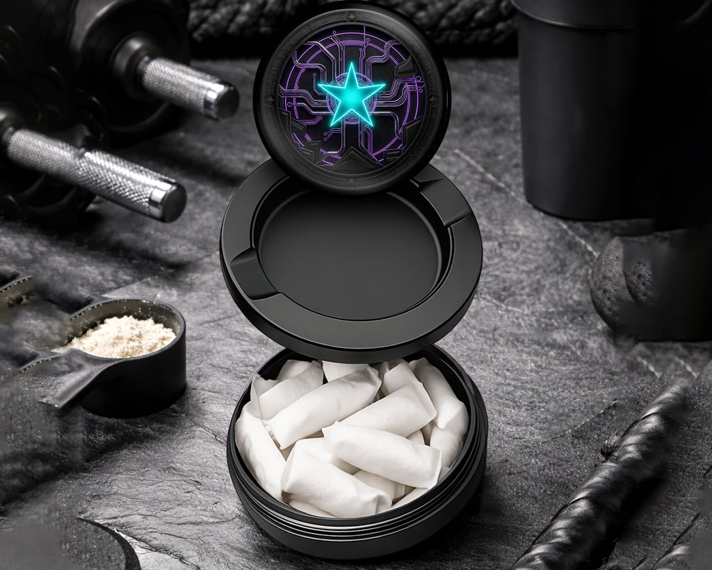 Snus Storage Case Neon Techno Star Circuit Black
