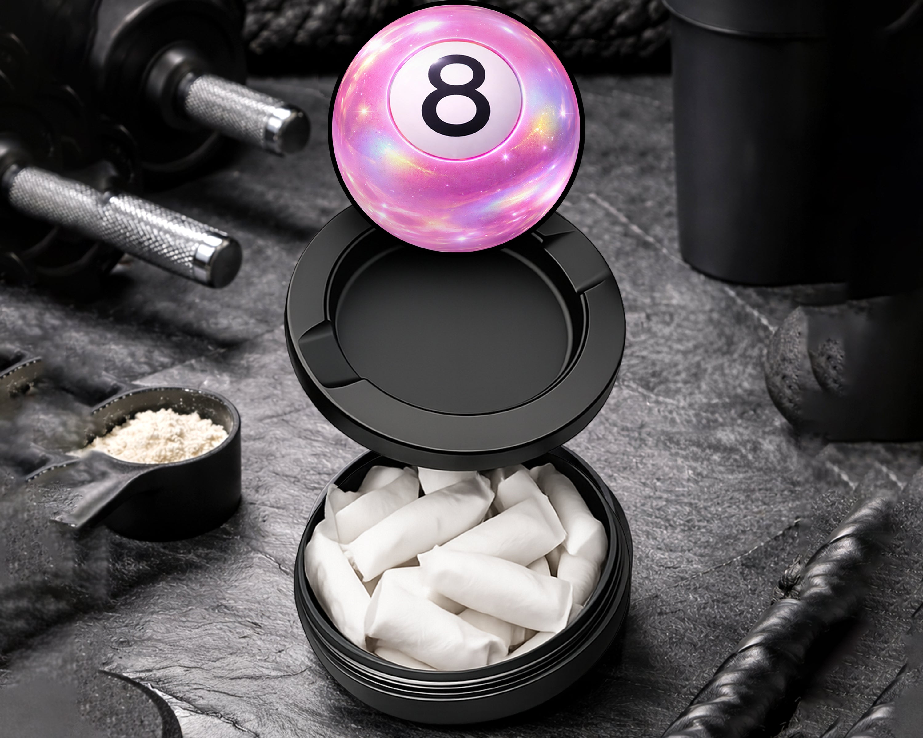 Snus Storage Case Pink Magic 8 Ball Digital Pop Art Black